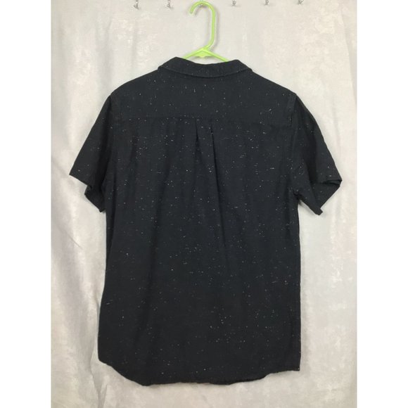 On the Byas Men's Button-Up Short Sleeve Floral Print Pocket Speckle Sz Med - Picture 2 of 8